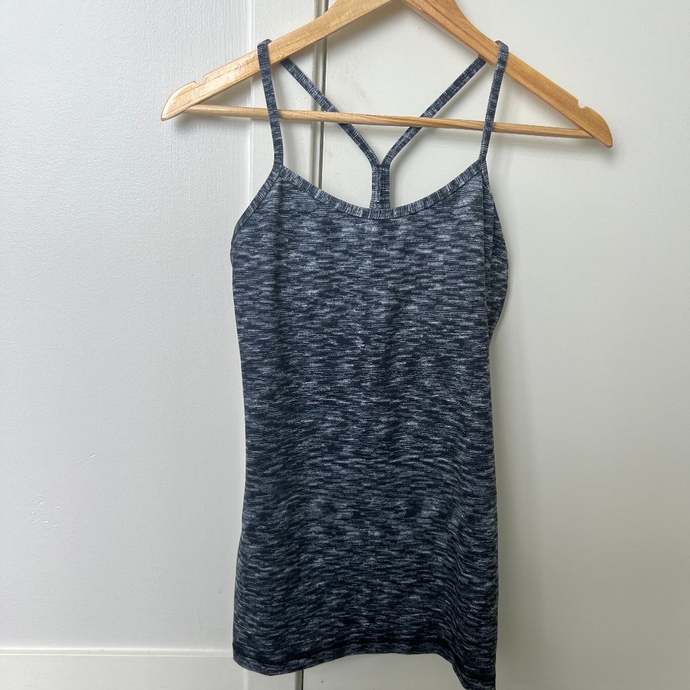 Lululemon Power Y Tank Heather Blue Top Size 6